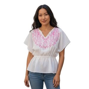 Hayden LA White Embroidered Women's Top